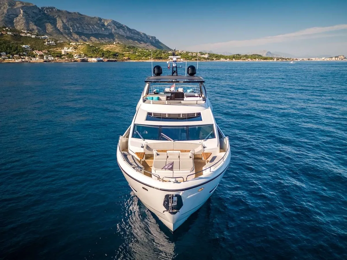 Luxury yacht in Victoria Harbour