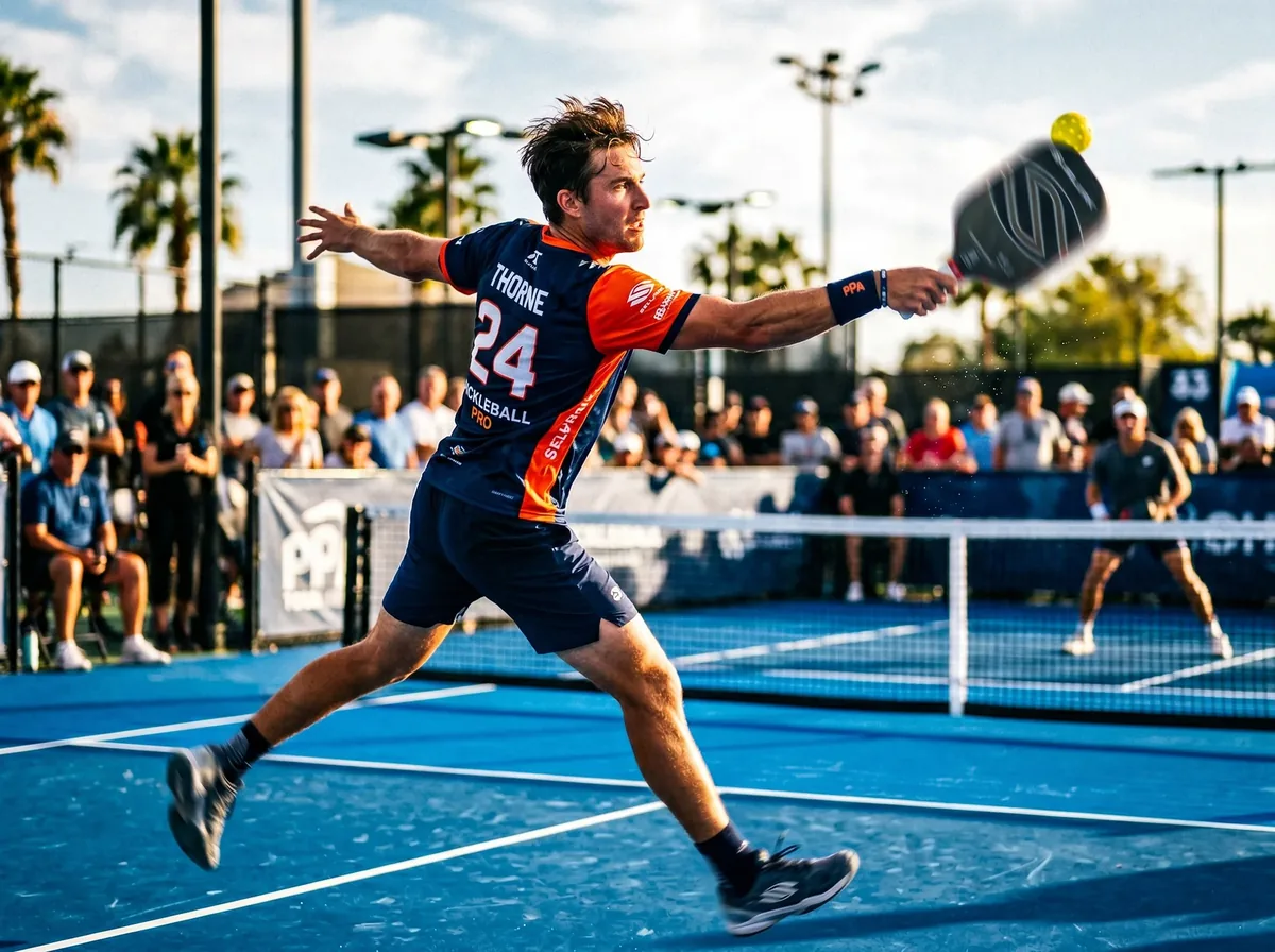 Professional pickleball action